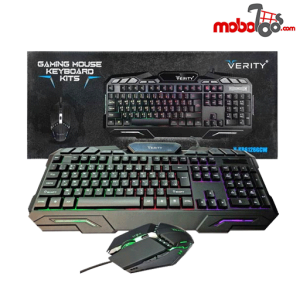 کیبورد و ماوس گیمینگ وریتی مدل V-KB6121GCW نورپردازی LED RGB