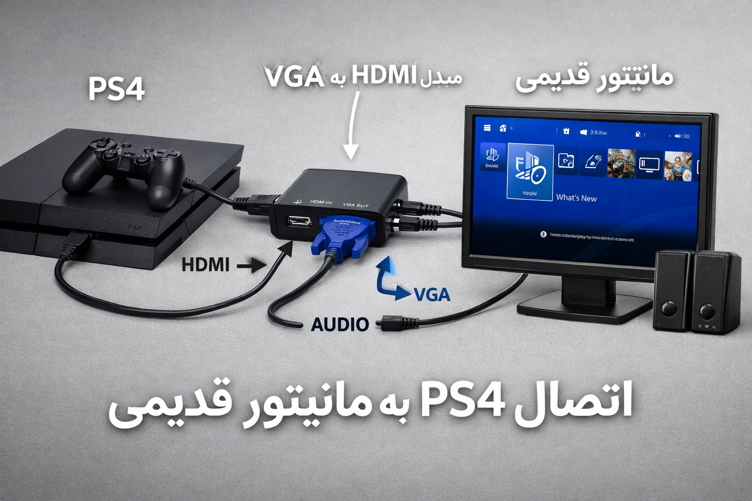 اتصال PS4 به مانیتور قدیمی